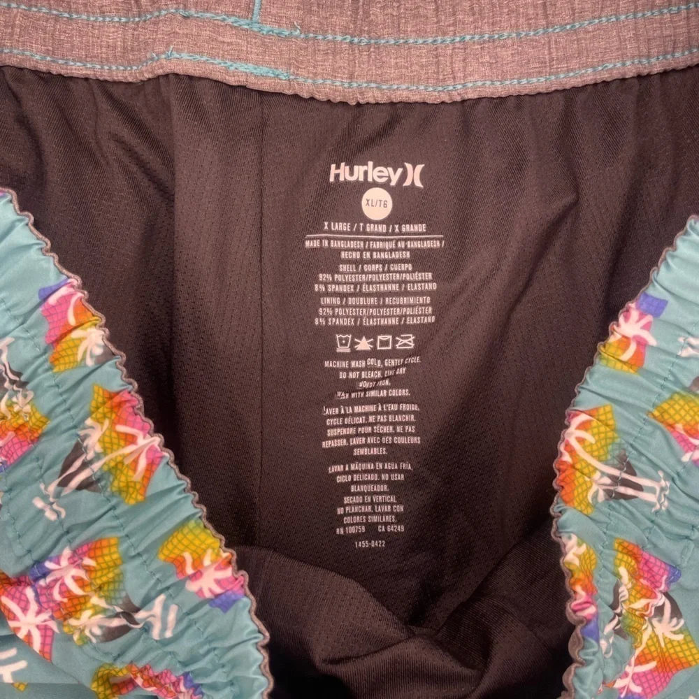 New With Tags Hurley Rainbow Palm Tree Volley Swim Shorts Size XL